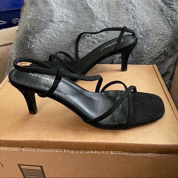 New Greatonu black dressy sandals sz 7 $69 - Picture 1 of 5